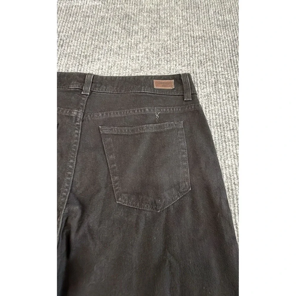Riders Lee Dark Jeans Womens Black High Rise Straight Stretch Denim - Size 16P